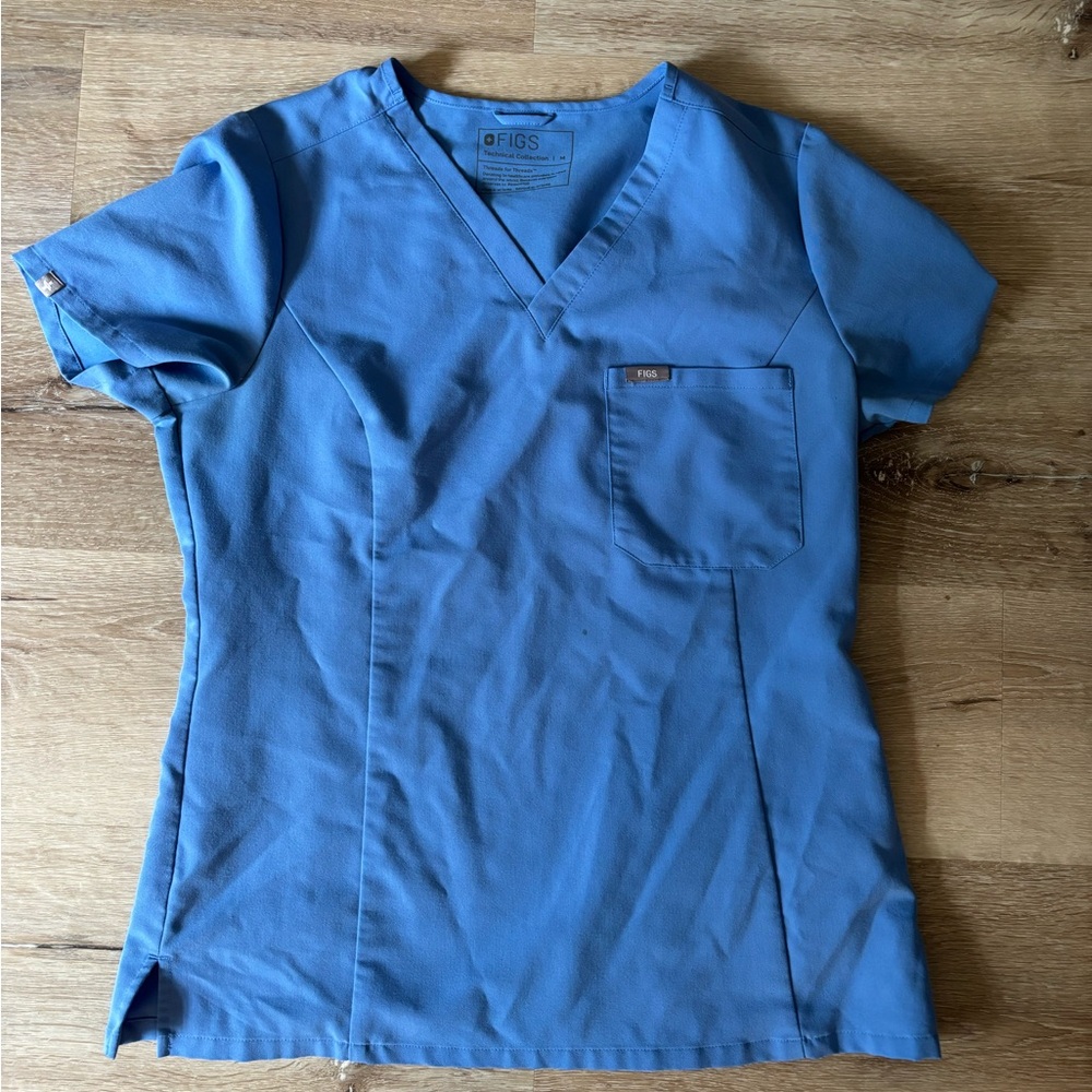 FIGS Women's Blue Scrub Top